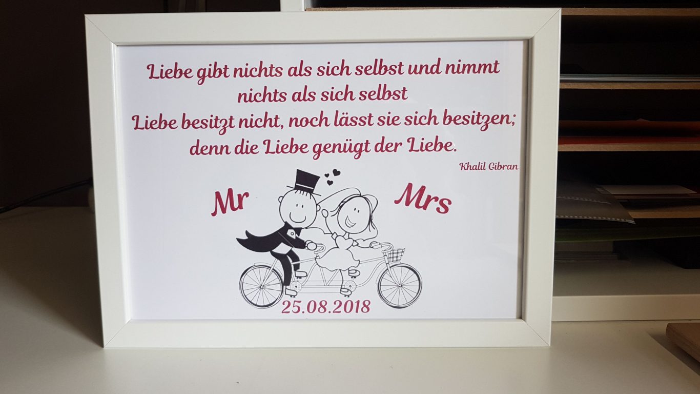 Bilderrahmen Hochzeit