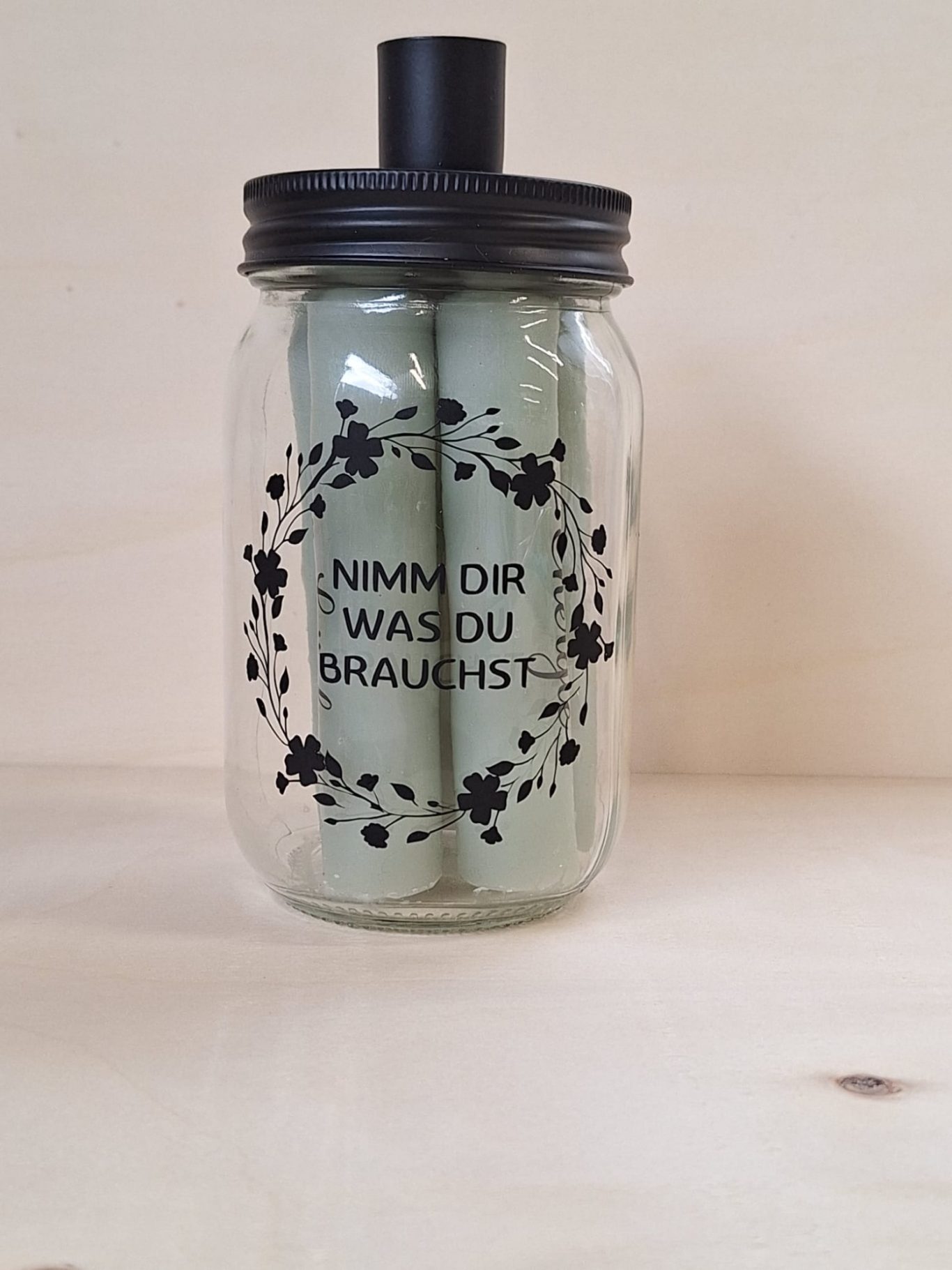 Kerzenglas mit Folienplott